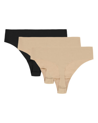 Under Armour UA Pure Stretch No Show Thong -Solid 3Pk 
