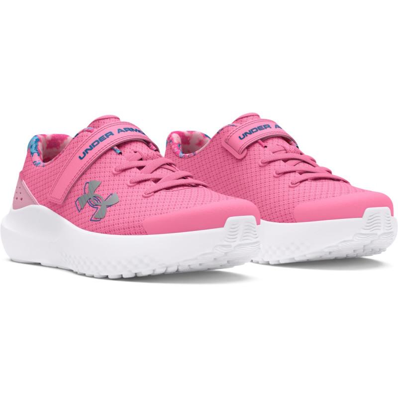 Under Armour Girls' Pre-School UA Surge 4 AC Printed Running Shoes 